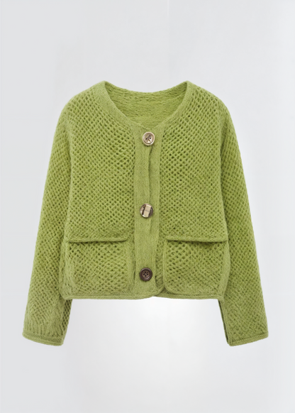 Cardigan doux à boutons pour femme