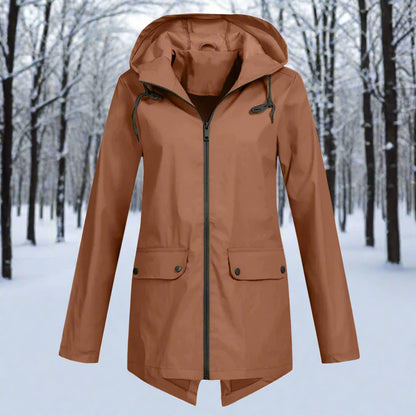 Veste de pluie imperméable à capuche, longueur cuisse