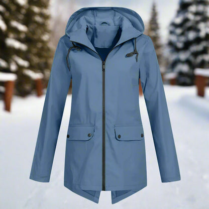 Veste de pluie imperméable à capuche, longueur cuisse