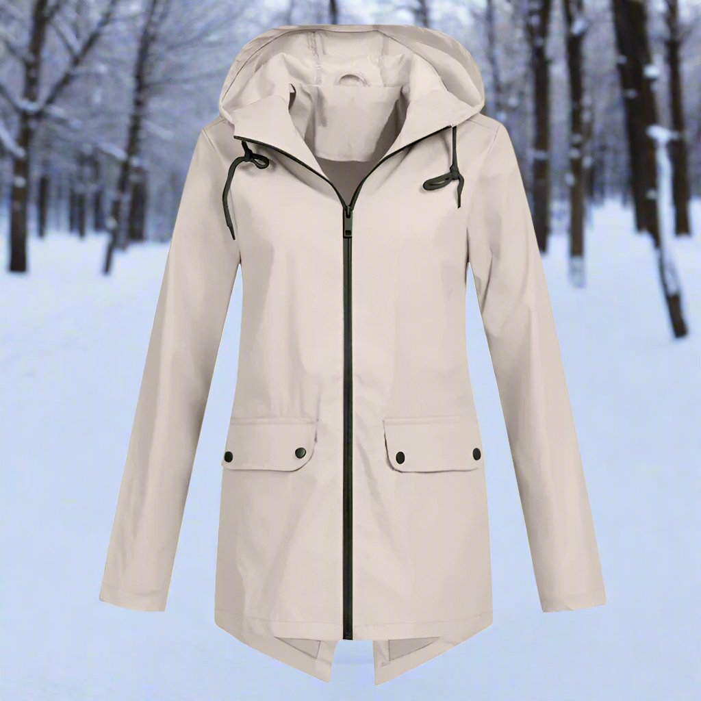 Veste de pluie imperméable à capuche, longueur cuisse