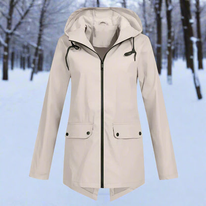 Veste de pluie imperméable à capuche, longueur cuisse