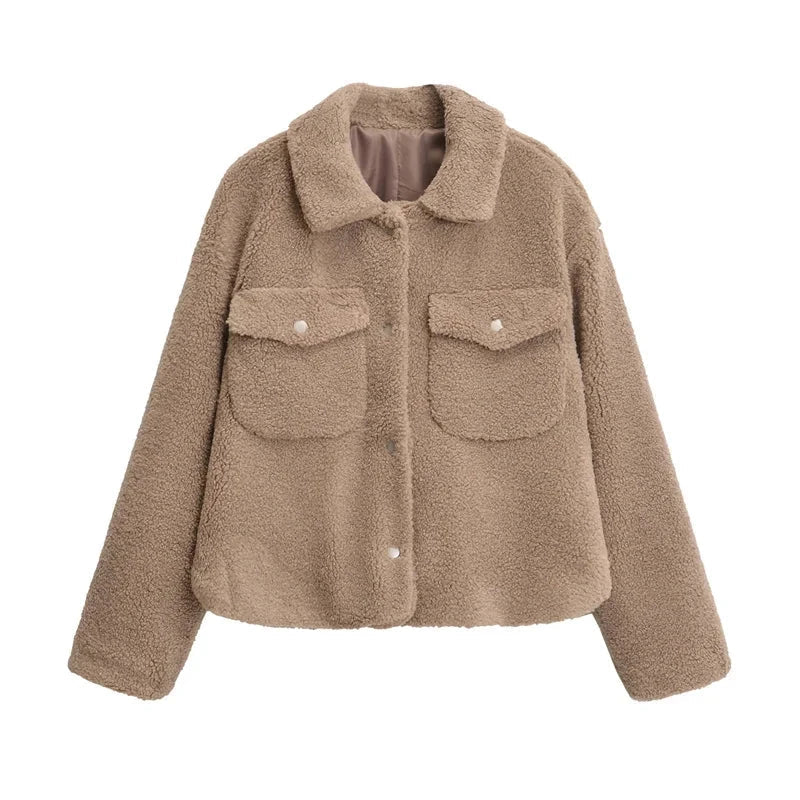 Veste courte femme polaire douce
