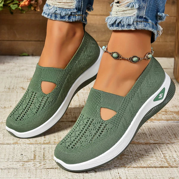 Baskets slip-on confortables en maille pour femme