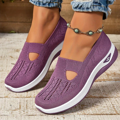 Baskets slip-on confortables en maille pour femme