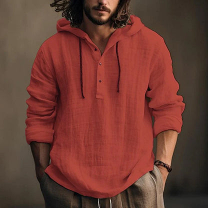 Sweat à capuche en lin coupe ample pour homme