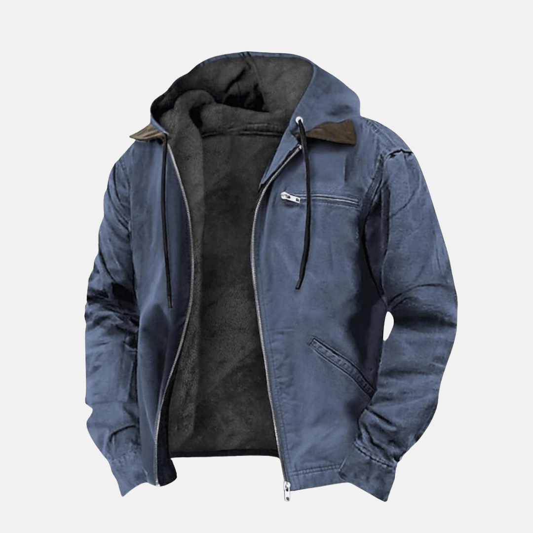 Veste à capuche pour hommes Polaire chaude Hiver