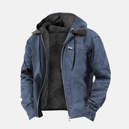 Veste à capuche pour hommes Polaire chaude Hiver