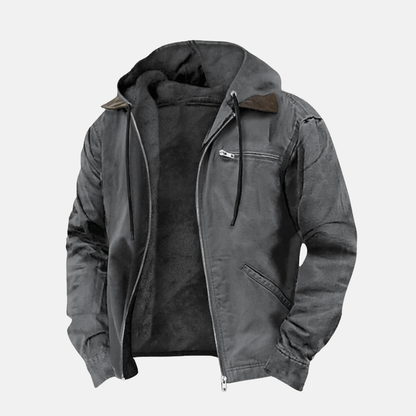 Veste à capuche pour hommes Polaire chaude Hiver