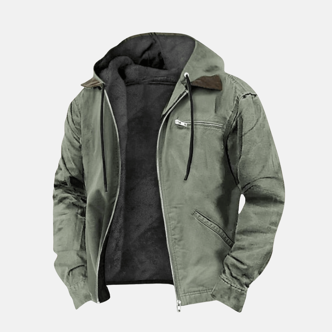 Veste à capuche pour hommes Polaire chaude Hiver