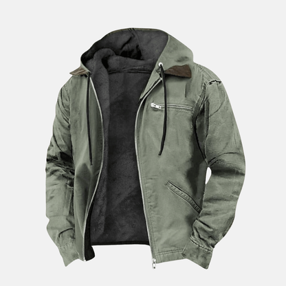 Veste à capuche pour hommes Polaire chaude Hiver