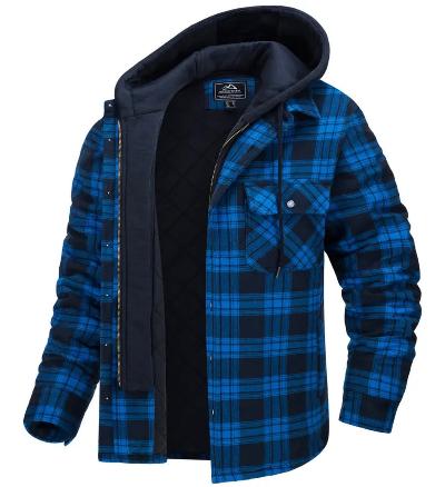 Veste d'hiver chaude à carreaux pour homme