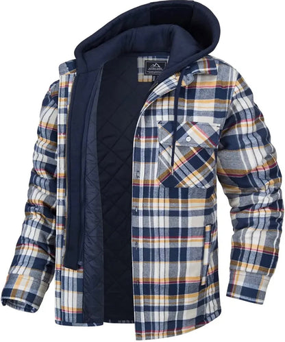 Veste d'hiver chaude à carreaux pour homme
