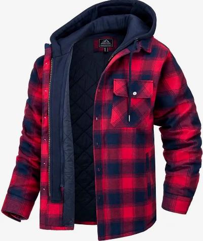 Veste d'hiver chaude à carreaux pour homme