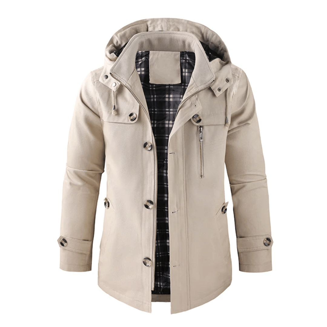Veste à capuche pour hommes coupe-vent zippée