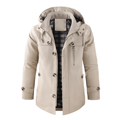 Veste à capuche pour hommes coupe-vent zippée