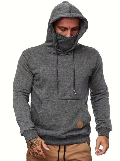 Sweat-shirt à capuche pour homme avec masque facial et poche
