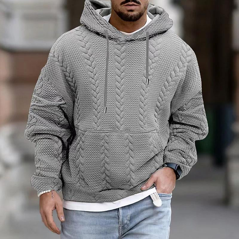 Kapuzenpullover Herren Grobstrick Warm Bequem - IdealeKleiden
