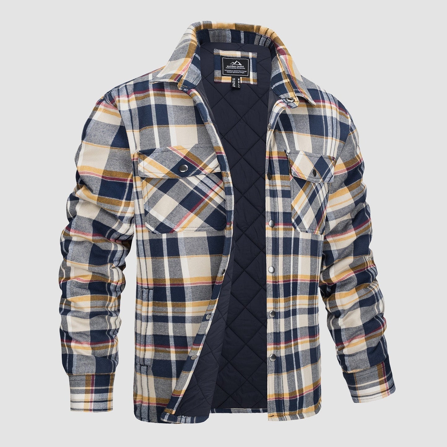 Veste matelassée à carreaux pour homme, coupe moderne