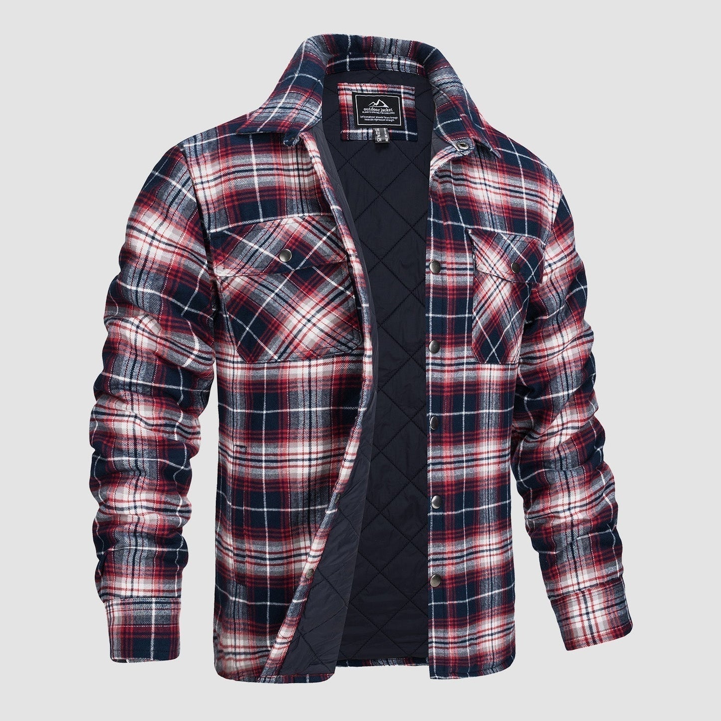 Veste matelassée à carreaux pour homme, coupe moderne