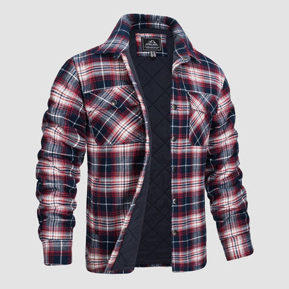Veste matelassée à carreaux pour homme, coupe moderne