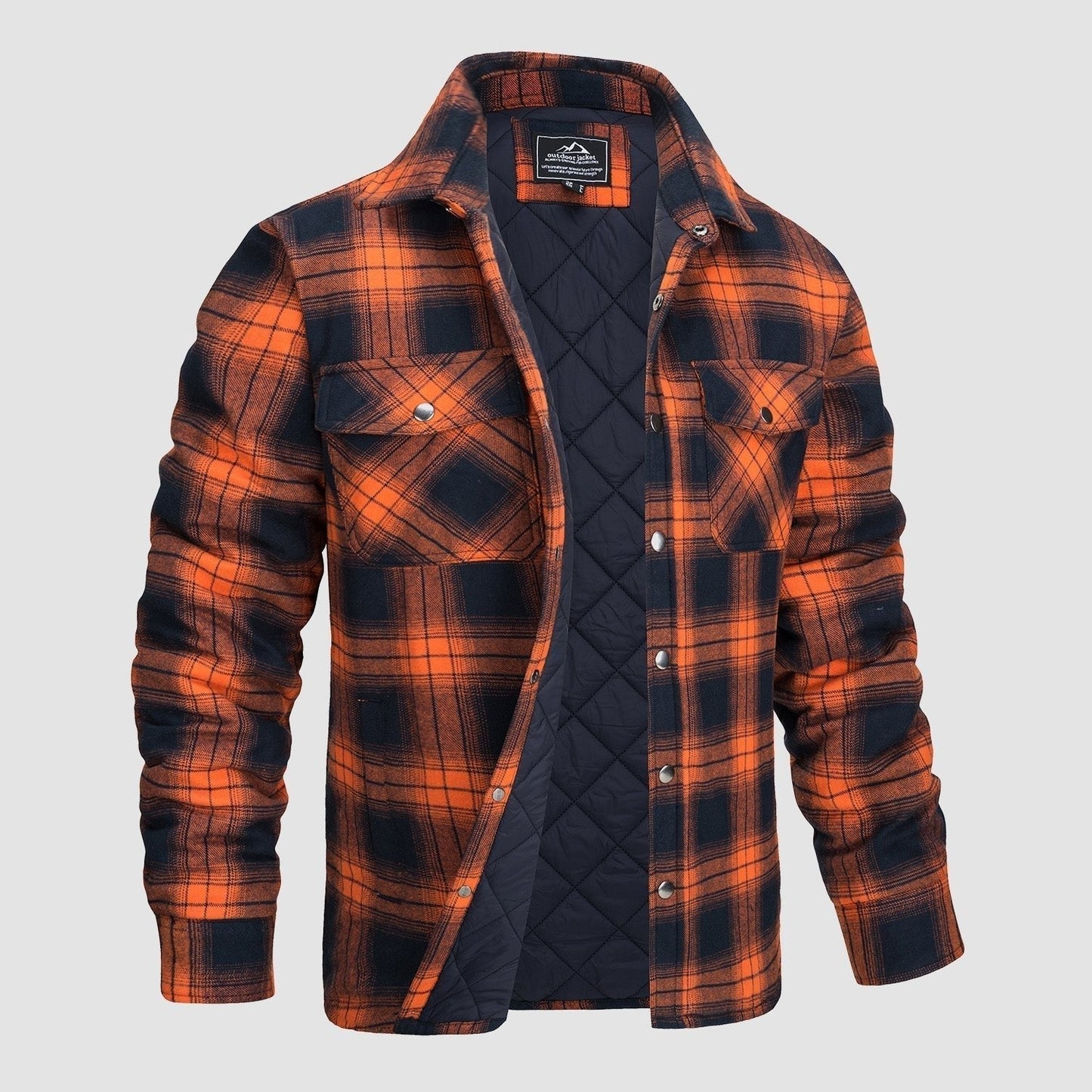 Veste matelassée à carreaux pour homme, coupe moderne