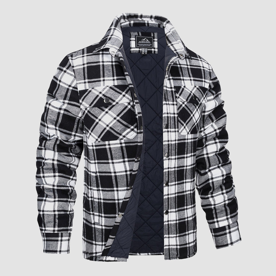 Veste matelassée à carreaux pour homme, coupe moderne
