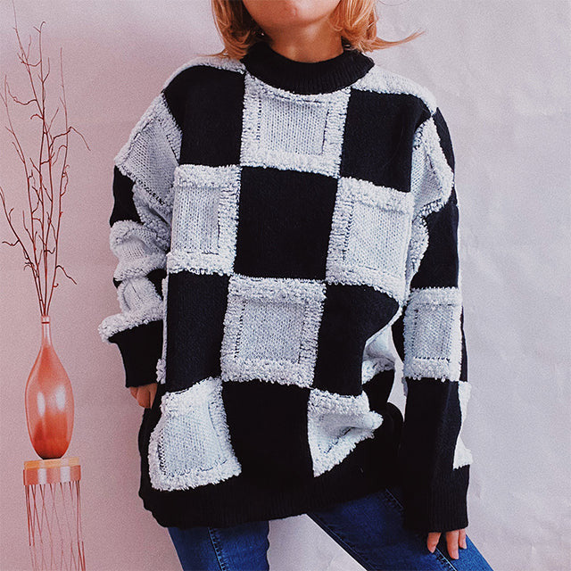 Pull patchwork stylé Look décontracté