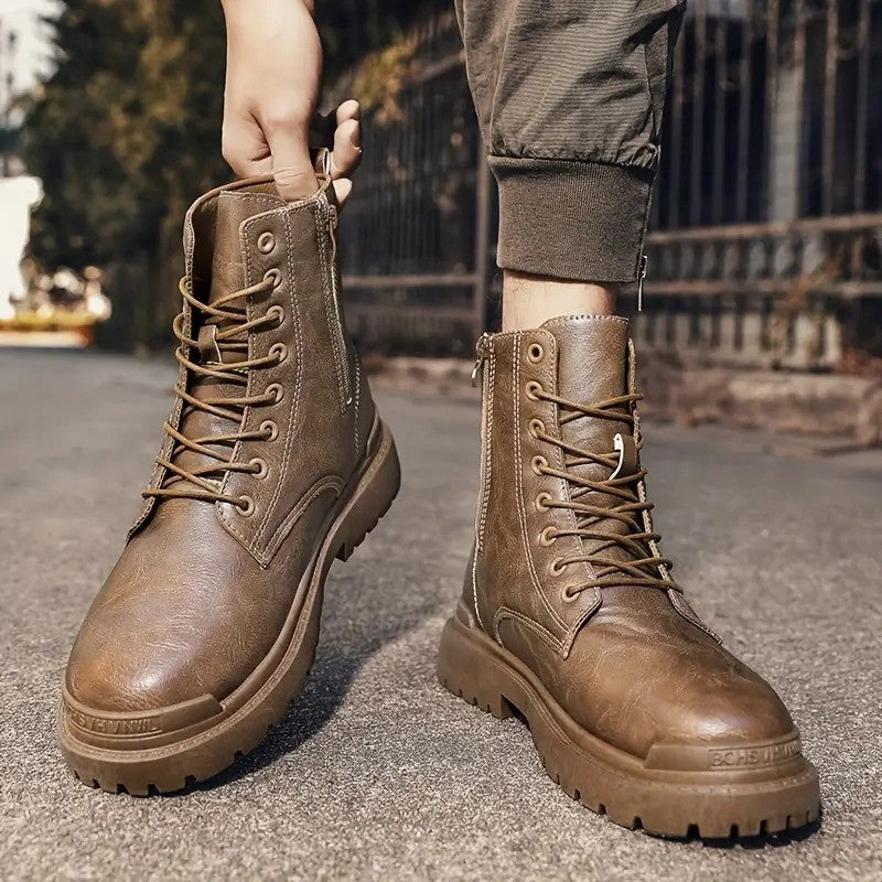 Bottes d'hiver homme robustes à lacets