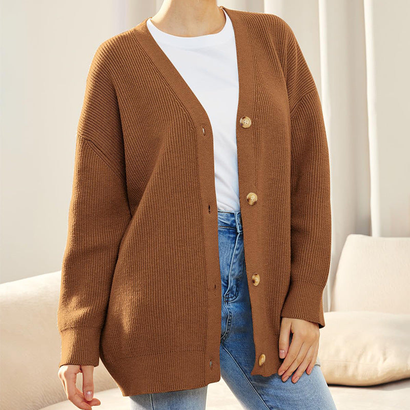 Cardigan ample pour femmes avec boutons