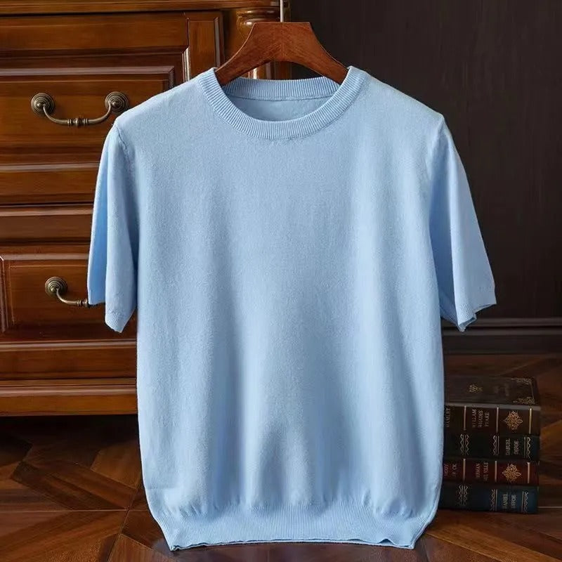 T-shirt en cachemire à manches courtes pour homme