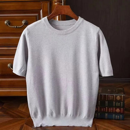 T-shirt en cachemire à manches courtes pour homme