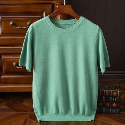 T-shirt en cachemire à manches courtes pour homme
