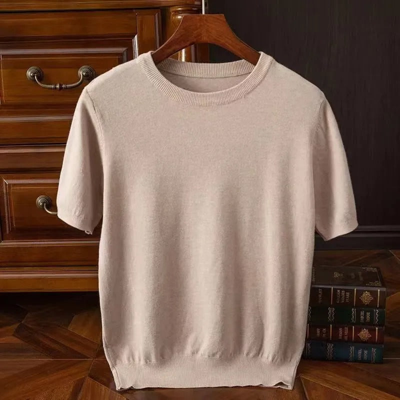 T-shirt en cachemire à manches courtes pour homme