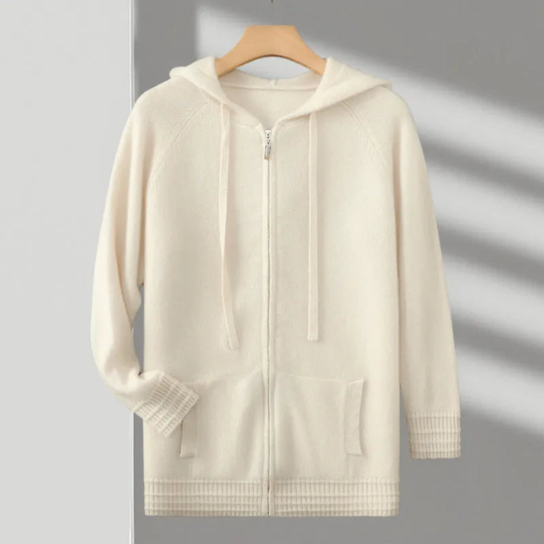 Sweat-shirt à capuche zippé tendance pour femme