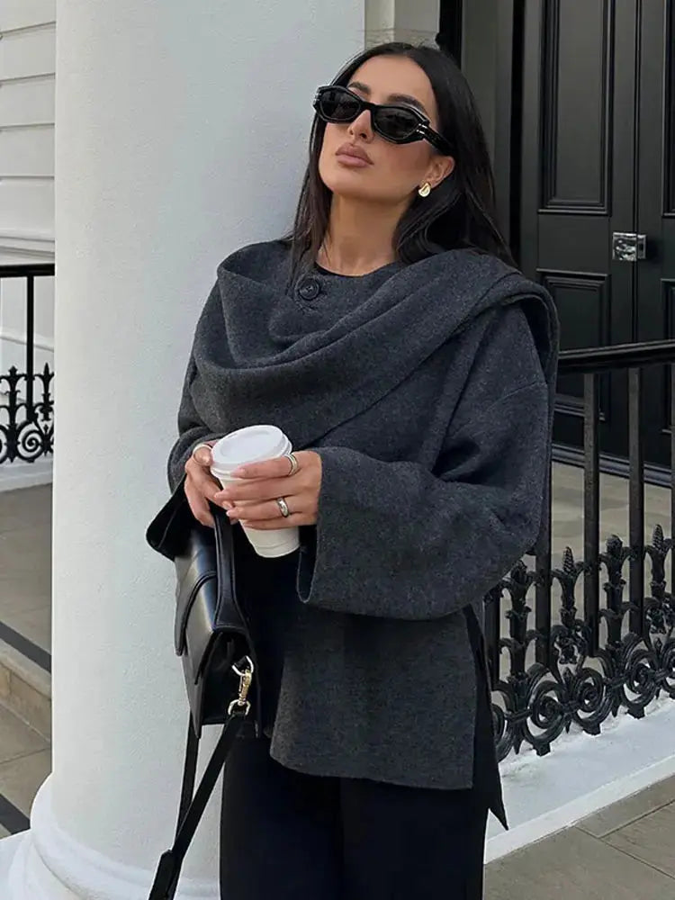 Elegante Capejacke Zeitlos Chic - IdealeKleiden
