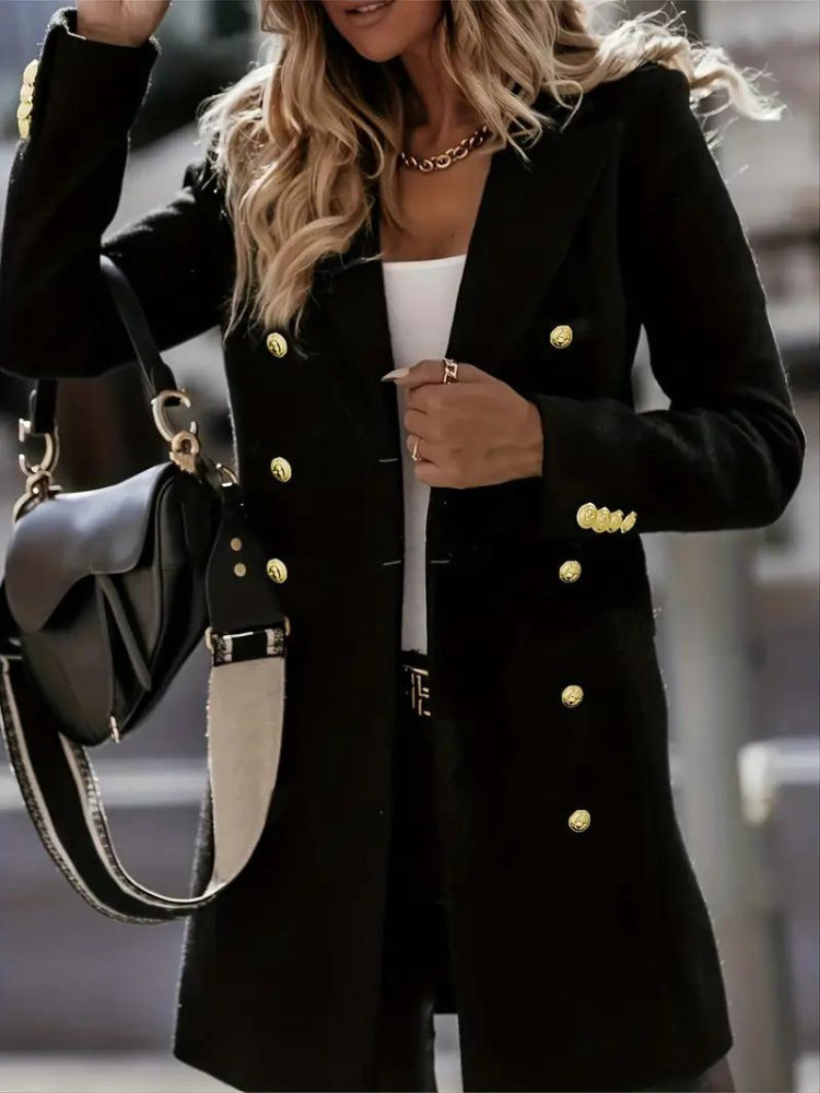 Élégant manteau d'hiver en laine pour femme