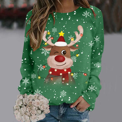 Pull de Noël Femme Doux Motif Renne 3D