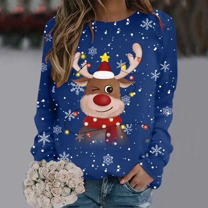 Pull de Noël Femme Doux Motif Renne 3D