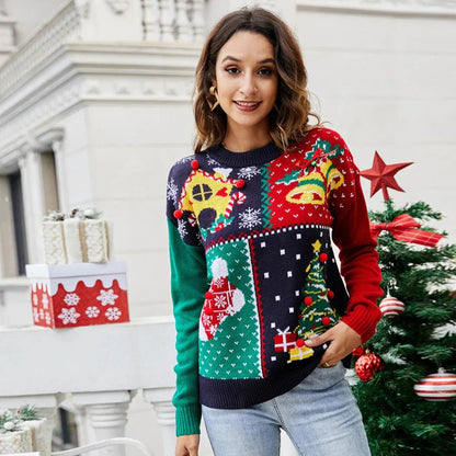 Pull tricoté ras du cou doux pour femme