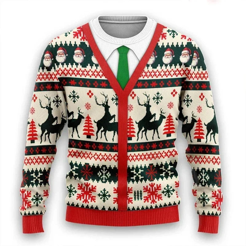 Pull de Noël Design 3D Chaud & Élégant