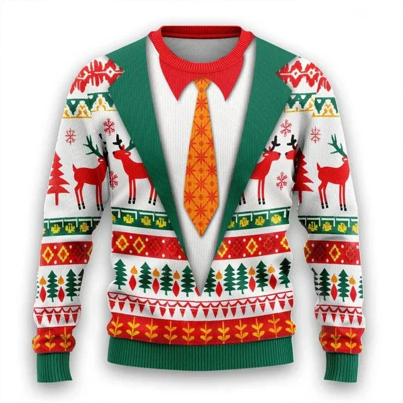 Pull de Noël Design 3D Chaud & Élégant