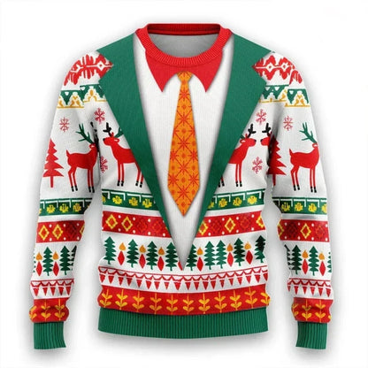 Pull de Noël Design 3D Chaud & Élégant