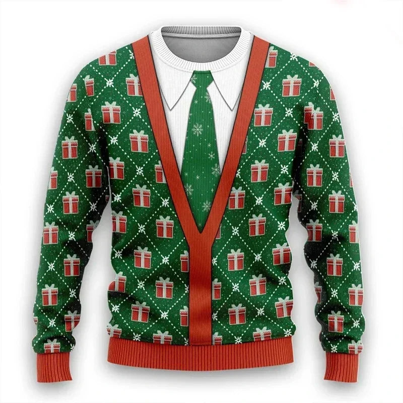 Pull de Noël Design 3D Chaud & Élégant