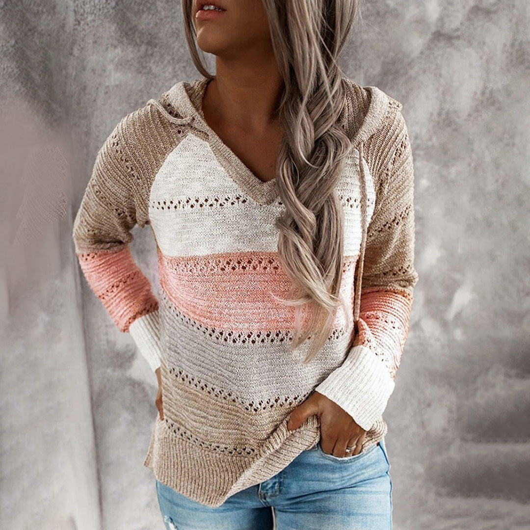 Pull-over d'hiver Col V Tendance Femme