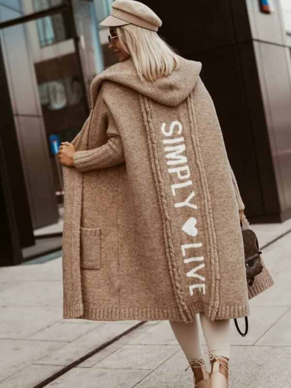 Cardigan Doux et Chaud Long à Capuche