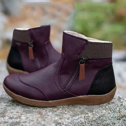Élégantes chaussures en cuir, doublées chaudement, hiver