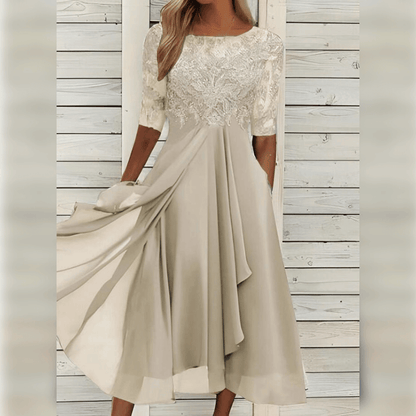 Robe élégante mi-longue de cocktail pour femme