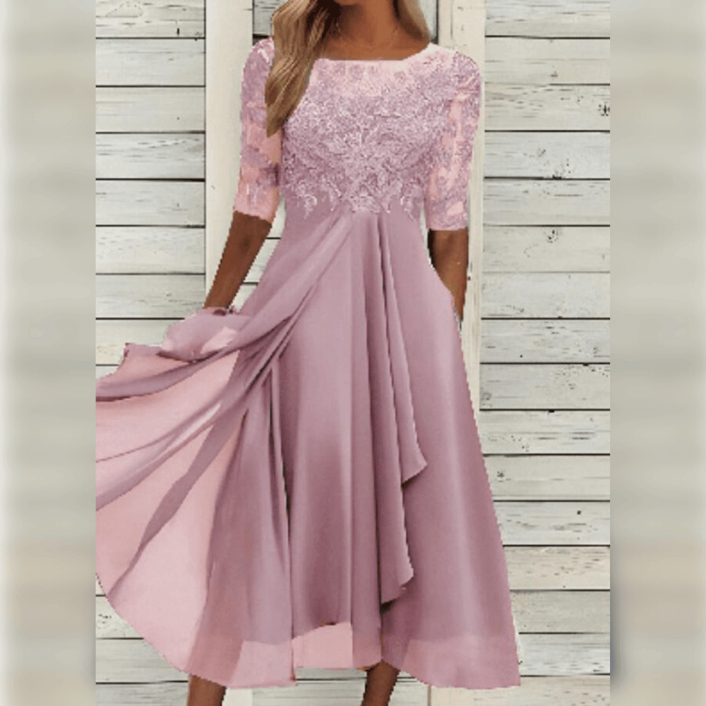 Robe élégante mi-longue de cocktail pour femme