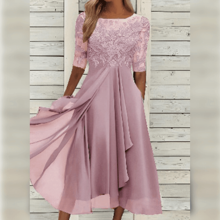 Robe élégante mi-longue de cocktail pour femme