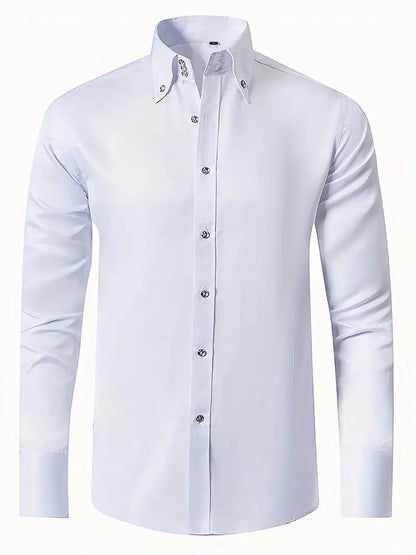 Chemise homme infroissable à col rabattable